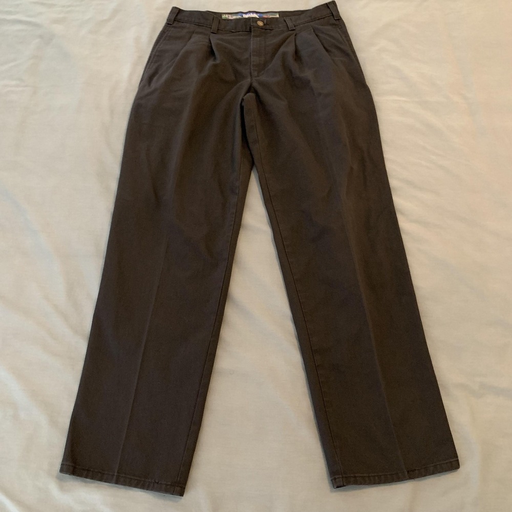 Duxbak Pants Mens‎ 33x32 Brown Pleated Chinos Straight Leg Workwear Outdoor